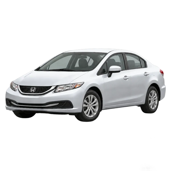 silver 2015 Honda Civic front three-quarter (facing left) view