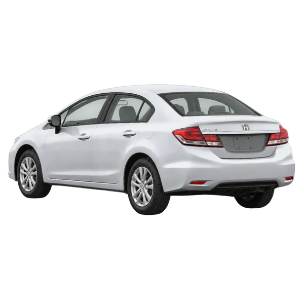 silver 2015 Honda Civic rear three-quarter (facing left) view