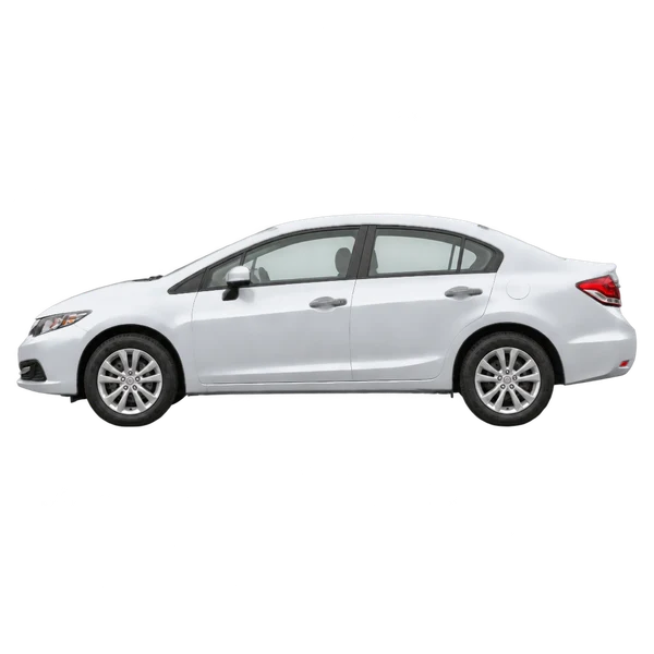 Honda Civic 2015 argent, vue côté (vers la gauche)