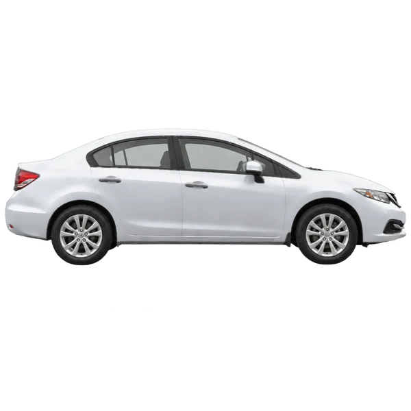silver 2015 Honda Civic side (facing right) view