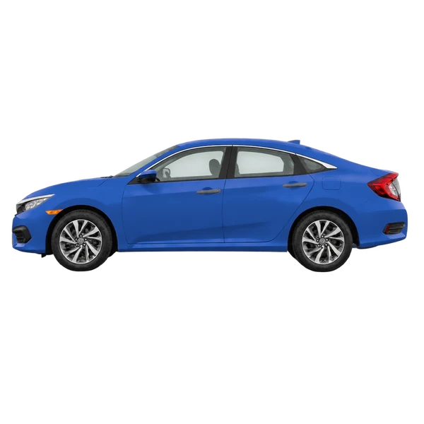 Honda Civic 2016 en azul, vista lateral (mirando a la izquierda)
