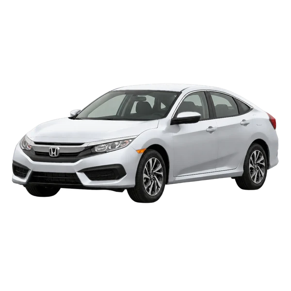 silver 2016 Honda Civic front three-quarter (facing left) view