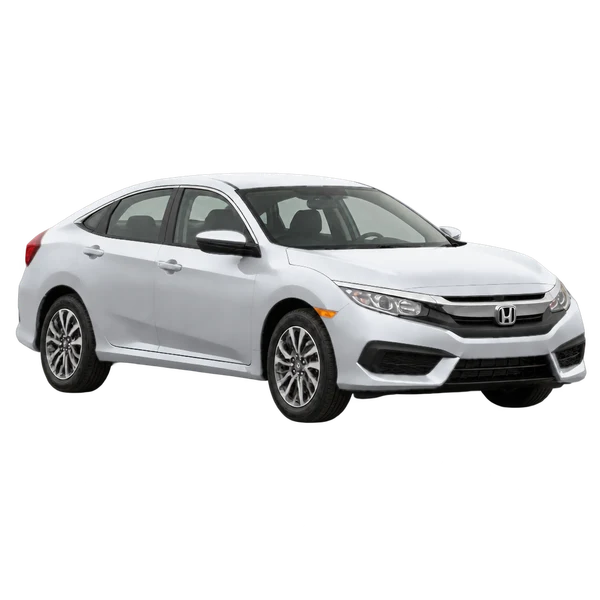 silver 2016 Honda Civic front three-quarter (facing right) view