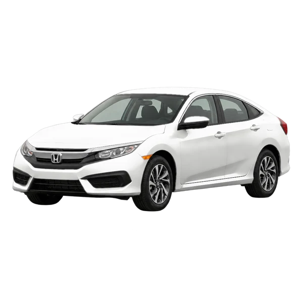 Honda Civic 2016 en blanco, vista frontal tres cuartos (hacia la izquierda)