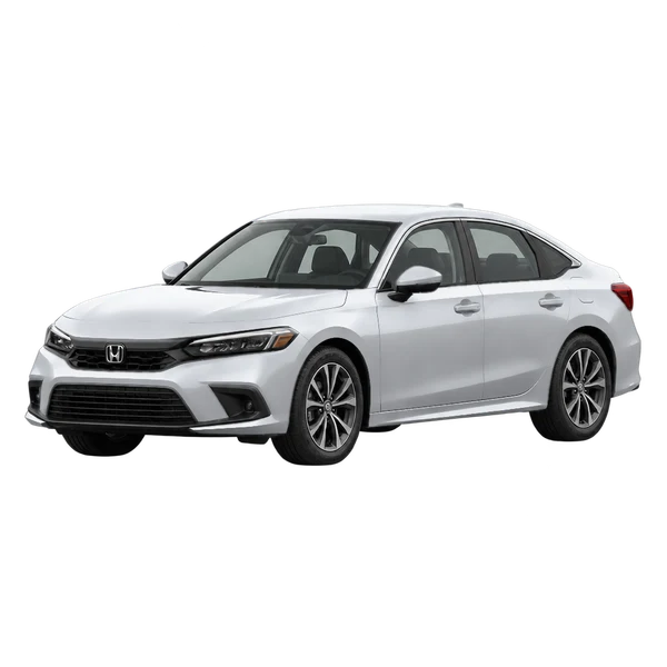 silver 2022 Honda Civic front three-quarter (facing left) view