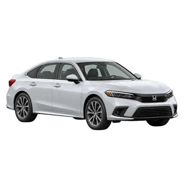 silver 2022 Honda Civic front three-quarter (facing right) view
