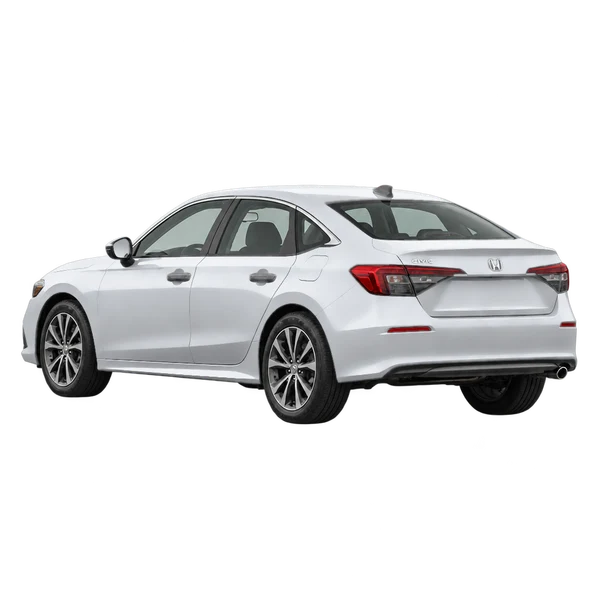 silver 2022 Honda Civic rear three-quarter (facing left) view