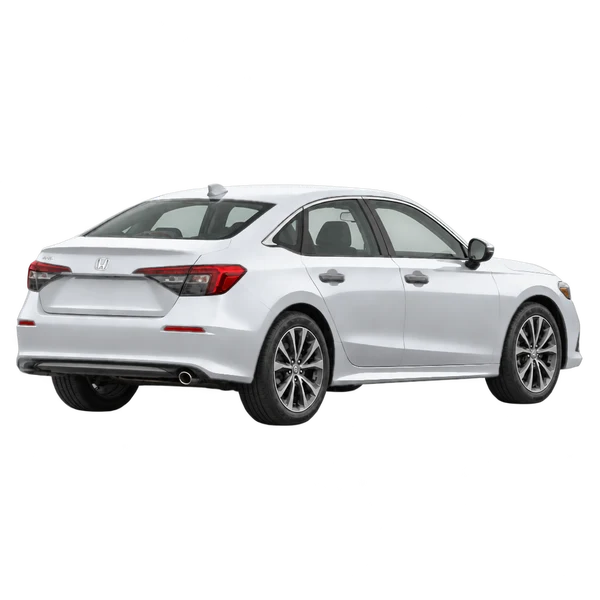 silver 2022 Honda Civic rear three-quarter (facing right) view