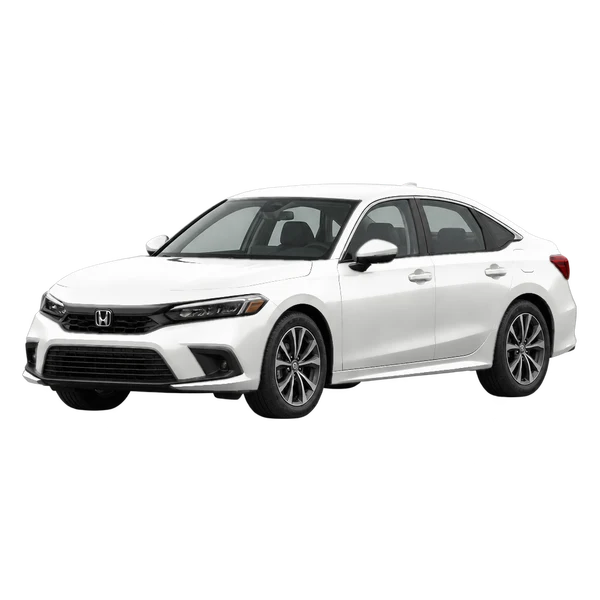 white 2022 Honda Civic front three-quarter (facing left) view