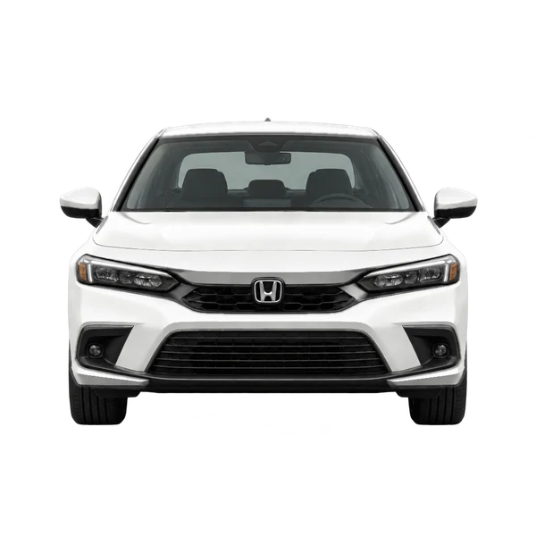ホワイトの2023 Honda Civic(正面ビュー)