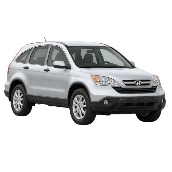 Honda CR-V 2007 prata, vista dianteira em três quartos (voltada para a esquerda)