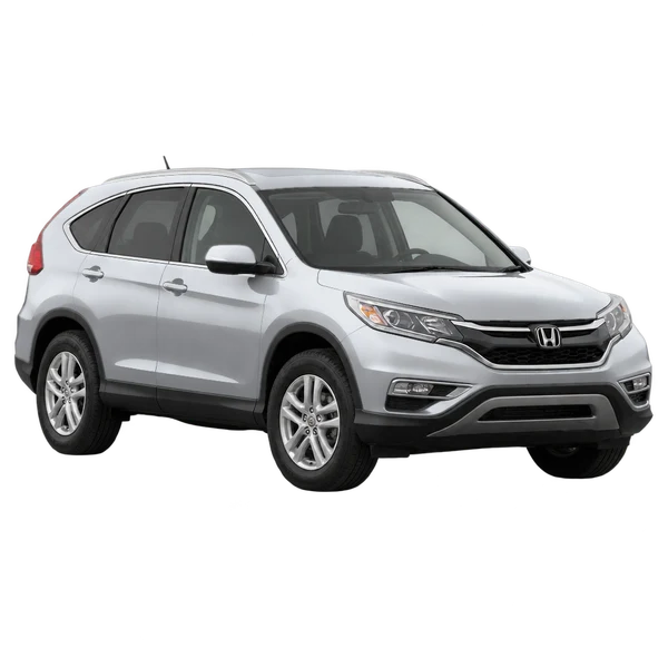 Honda CR-V 2015 prata, vista dianteira em três quartos (voltada para a esquerda)