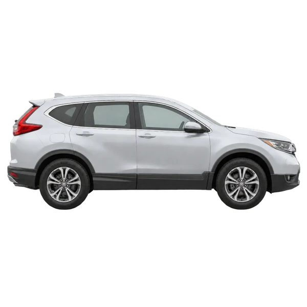 Honda CR-V 2018 باللون فضي، منظر منظر جانبي (باتجاه اليمين)