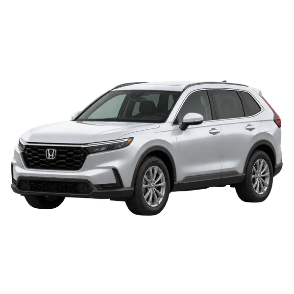 Honda CRV 2026 en plateado, vista frontal tres cuartos (hacia la izquierda)