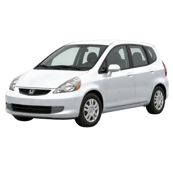 シルバーの2002 Honda Fit（フロントスリークォーター(左向き)ビュー）