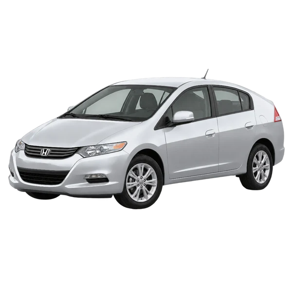 Honda Insight 2009 prata, vista dianteira em três quartos (voltada para a esquerda)