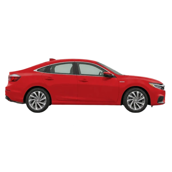 Honda Insight 2022 vermelho, vista lateral (voltada para a direita)