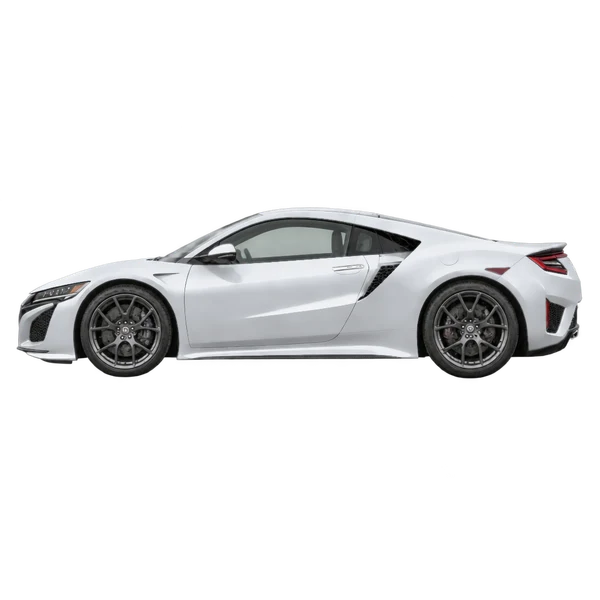 Honda NSX 2019 prata, vista lateral (voltada para a esquerda)