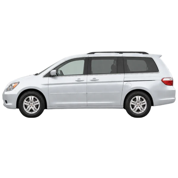Honda Odyssey 2008 باللون فضي، منظر جانبي (متجه إلى اليسار)