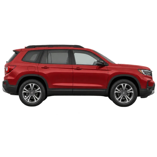 Honda Passport 2026 rouge, vue profil (tourné vers la droite)
