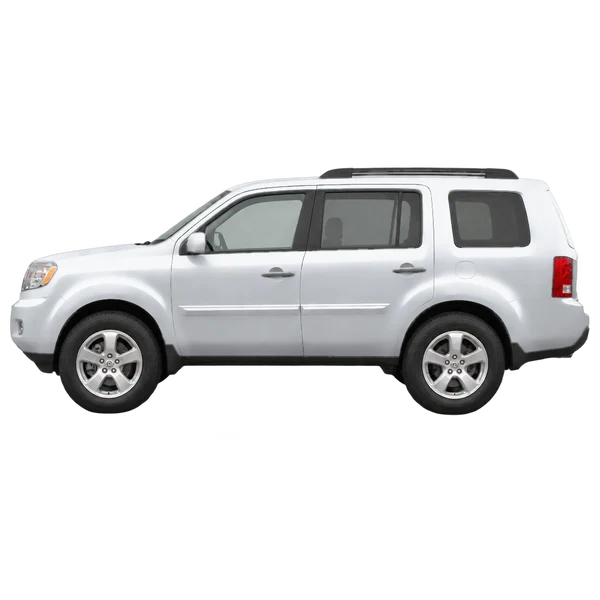 Honda Pilot 2009 prata, vista lateral (voltada para a esquerda)