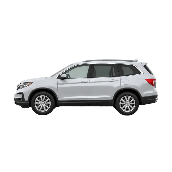 silver 2019 Honda Pilot side (facing left) view