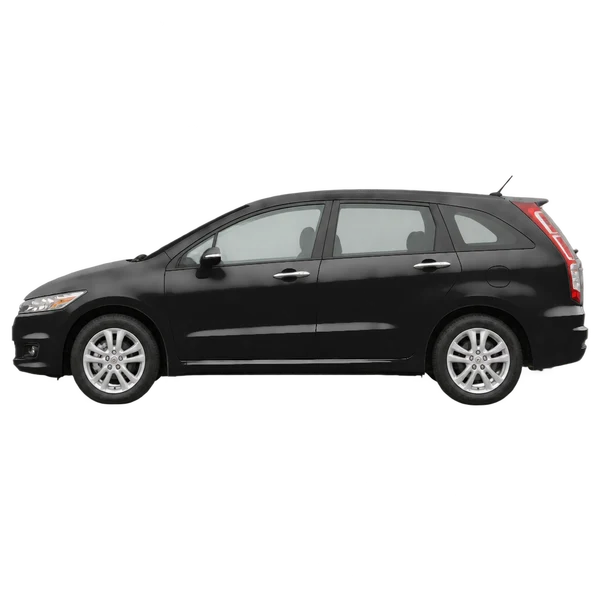 Honda Stream 2010 باللون أسود، منظر جانبي (متجه إلى اليسار)