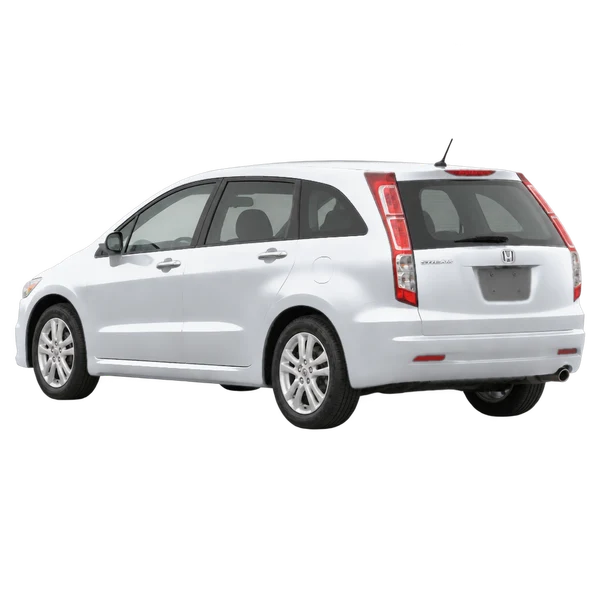 Honda Stream 2010 باللون فضي، منظر ثلاثة أرباع خلفي (باتجاه اليسار)