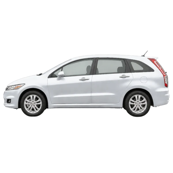 Honda Stream 2010 باللون فضي، منظر جانبي (متجه إلى اليسار)