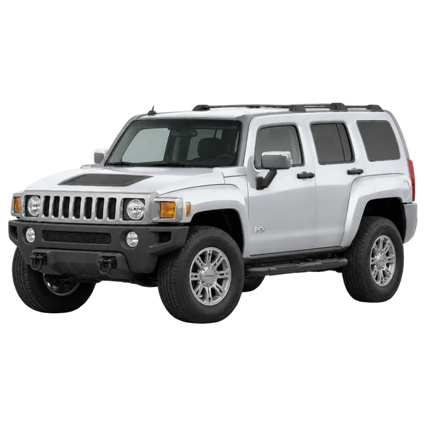 Hummer H3 2017 باللون فضي، منظر منظر أمامي بزاوية ثلاثة أرباع (متجه لليسار)