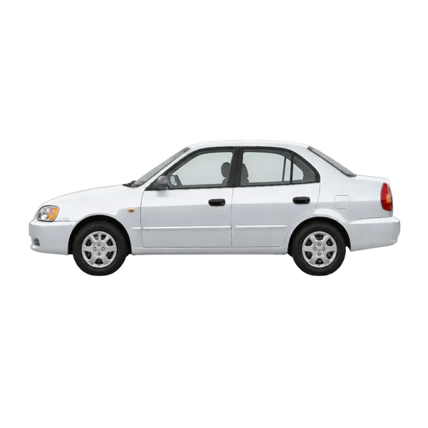 Hyundai Accent 2000 argent, vue côté (vers la gauche)