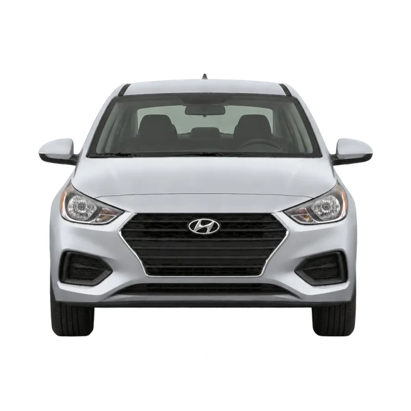 Hyundai Accent 2018 باللون فضي، منظر أمامي