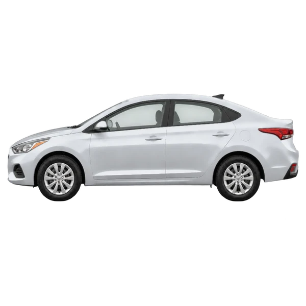 Hyundai Accent 2022 argent, vue côté (vers la gauche)