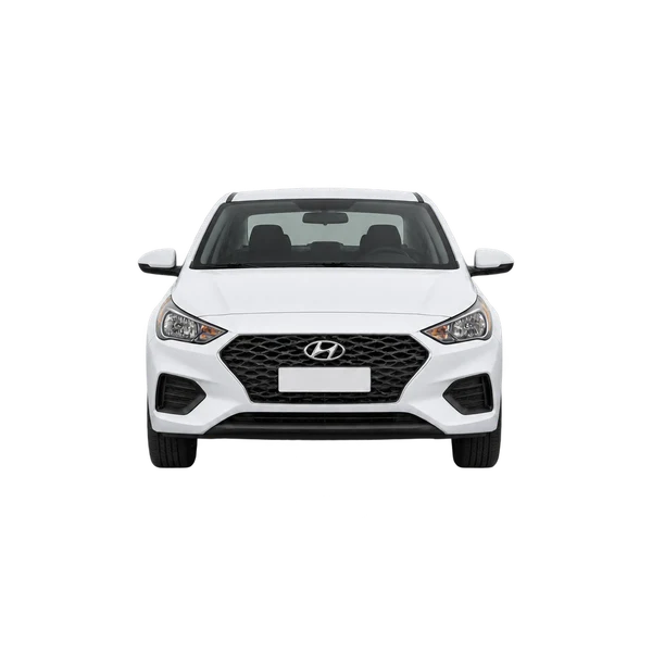 Hyundai Accent 2023 باللون أبيض، منظر أمامي