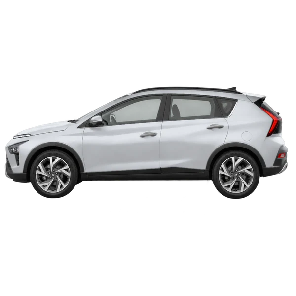 2023 Hyundai Bayon in Silber, Ansicht: Seite (nach links gerichtet)