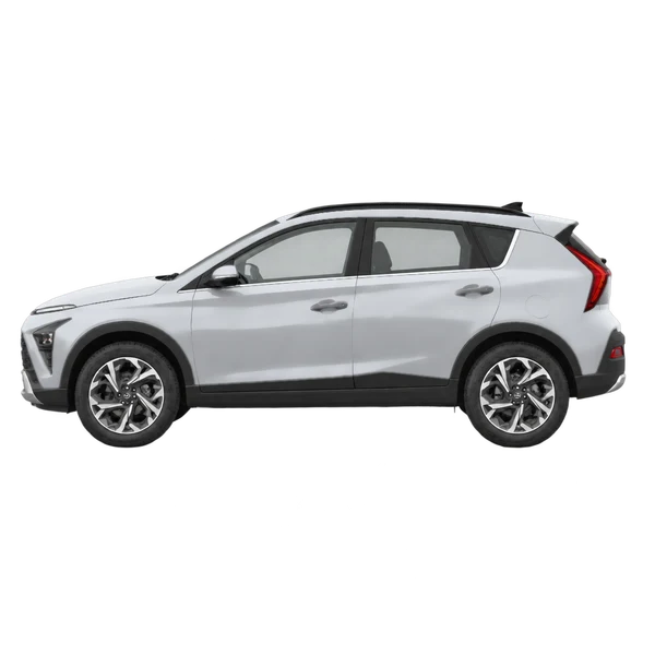 Hyundai Bayon 2025 argent, vue côté (vers la gauche)
