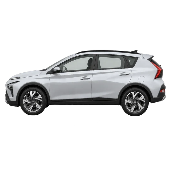 silver 2026 Hyundai Bayon side (facing left) view