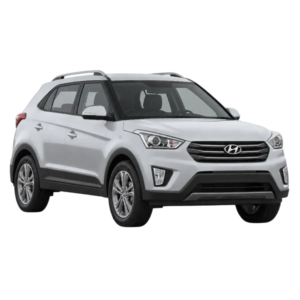 Hyundai Creta 2017 باللون فضي، منظر منظر أمامي بزاوية ثلاثة أرباع (متجه لليسار)