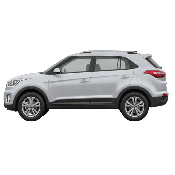Hyundai Creta 2017 باللون فضي، منظر جانبي (متجه إلى اليسار)
