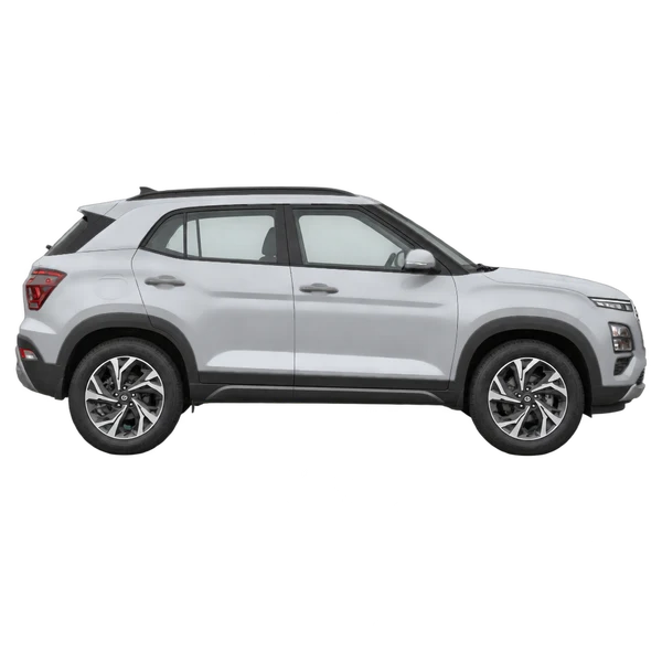 Hyundai Creta 2024 argent, vue profil (tourné vers la droite)