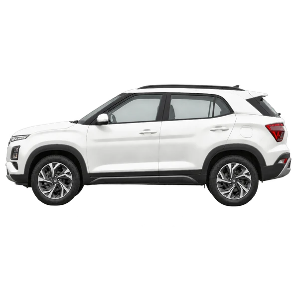 Hyundai Creta 2024 blanc, vue côté (vers la gauche)