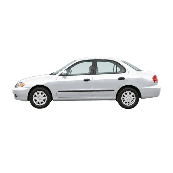 2000 Hyundai Elantra in Silber, Ansicht: Seite (nach links gerichtet)