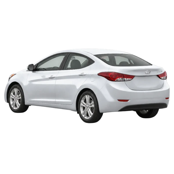 2014 Hyundai Elantra in Silber, Ansicht: Dreiviertelansicht von hinten (nach links gerichtet)