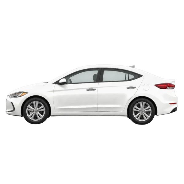 Hyundai Elantra 2017 en blanco, vista lateral (mirando a la izquierda)