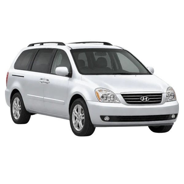 シルバーの2007 Hyundai Entourage(フロントスリークォーター(左向き)ビュー)
