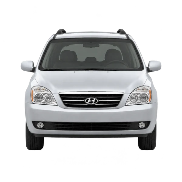Hyundai Entourage 2008 en plateado, vista frontal