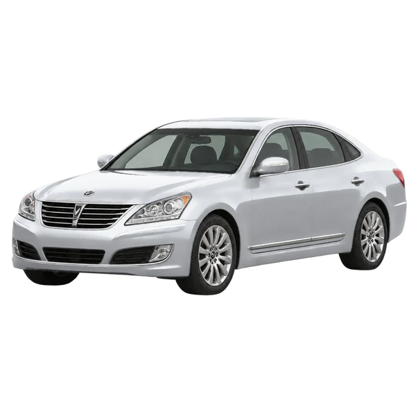 Hyundai Equus 2014 en plateado, vista frontal tres cuartos (hacia la izquierda)