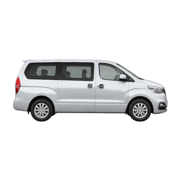 シルバーの2019 Hyundai H-1（側面（右向き）ビュー）