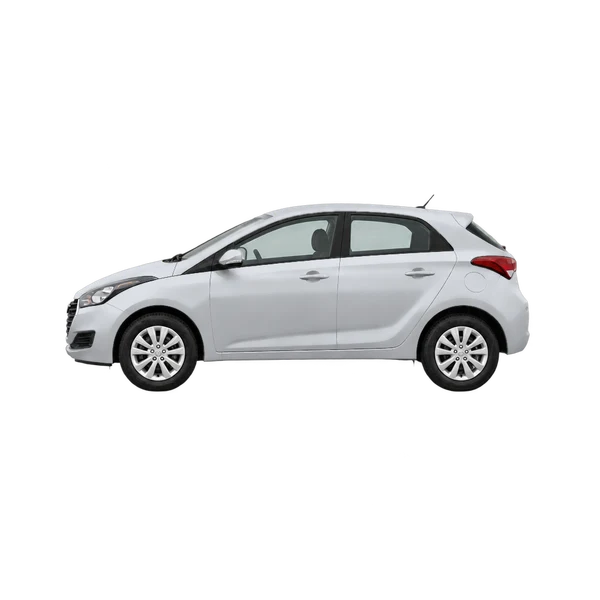 Hyundai HB20 2019 argent, vue côté (vers la gauche)