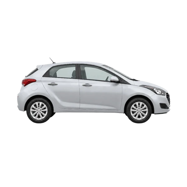 Hyundai HB20 2019 argent, vue profil (tourné vers la droite)